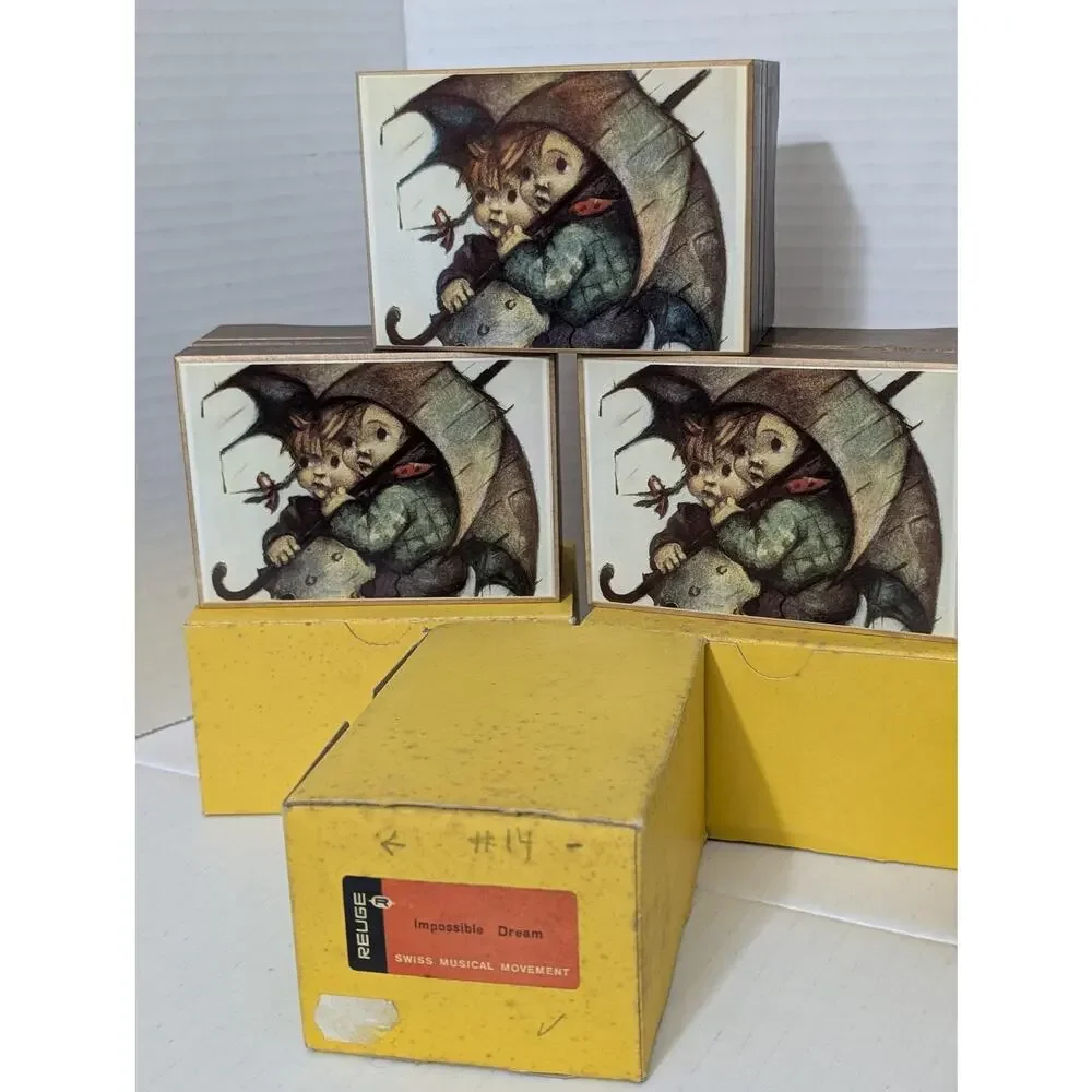 Lot of 5 Vintage Reuge Hummel Music Boxes Swiss Movement Boxed